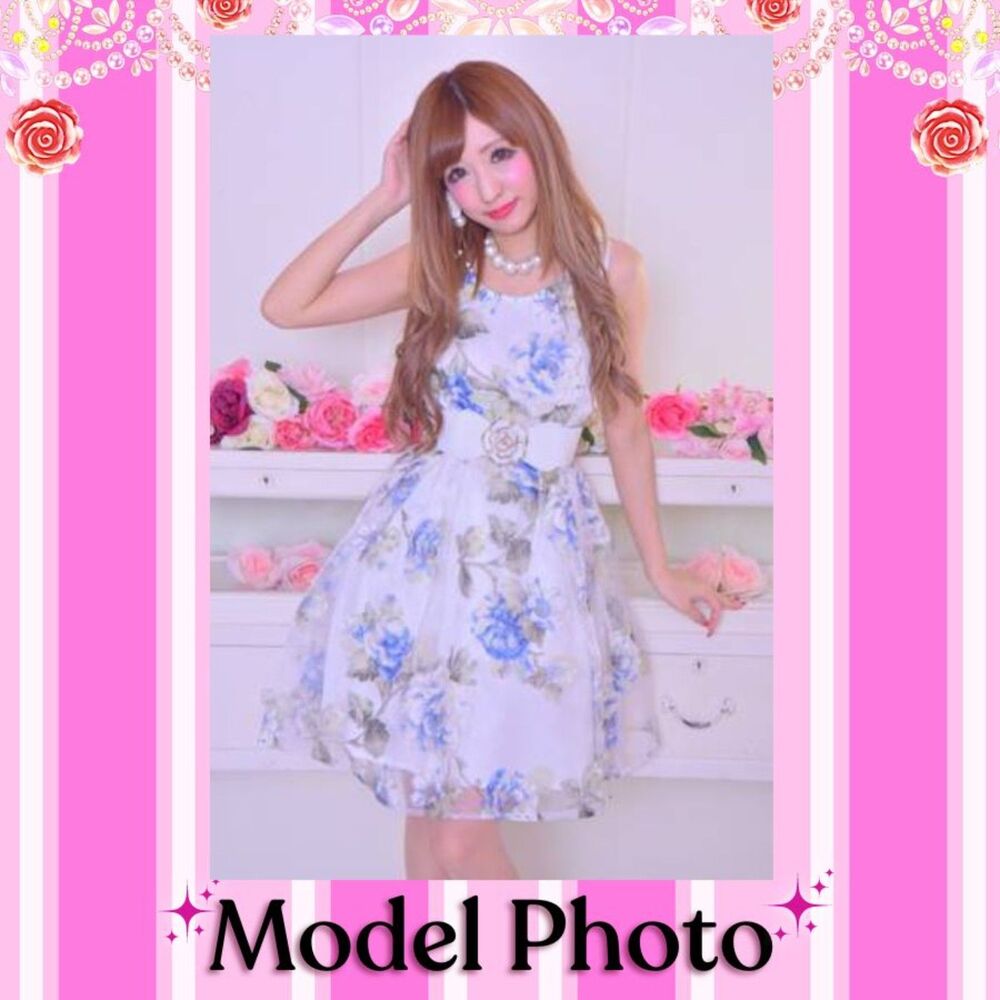 MA*RS Small Blue Rose Floral Mini Cute Dress Party Prom Japan Gyaru Himekaji